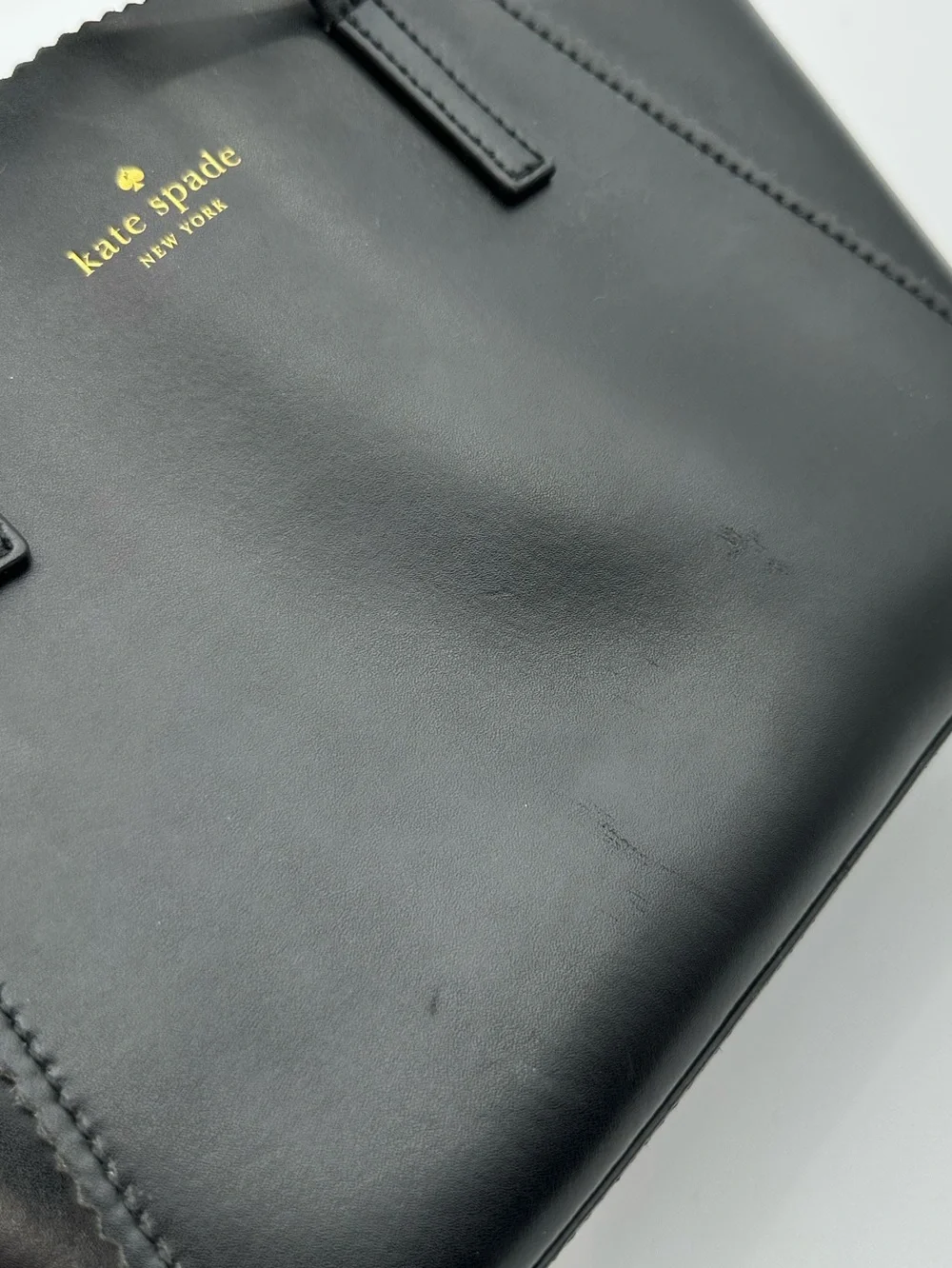 kate spade Black Scalloped-Edge Tote Bag Purse